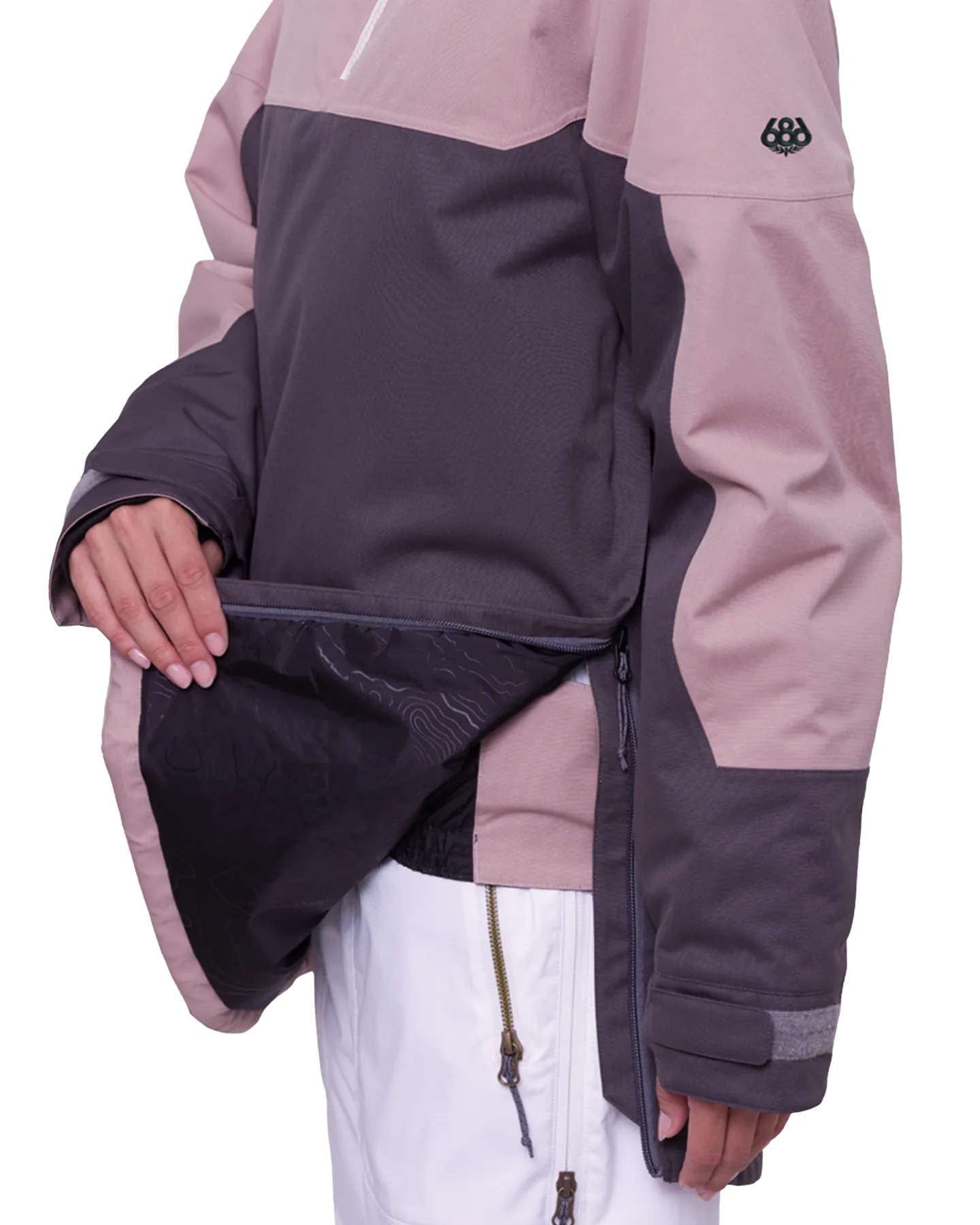 686 Women's Upton Anorak - Charcoal Colorblock