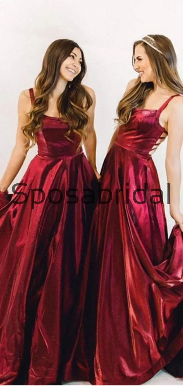 A-line Burgndy Navy Velvet Real Made Elegant Long Prom Dresses PD2287