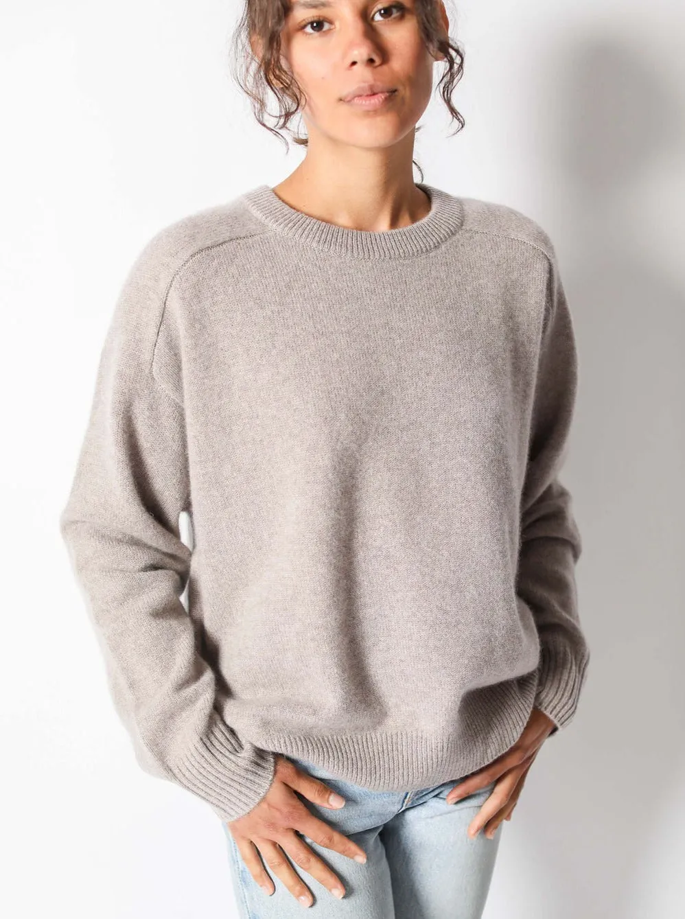 Alicia Cashmere Long Boxy Crew