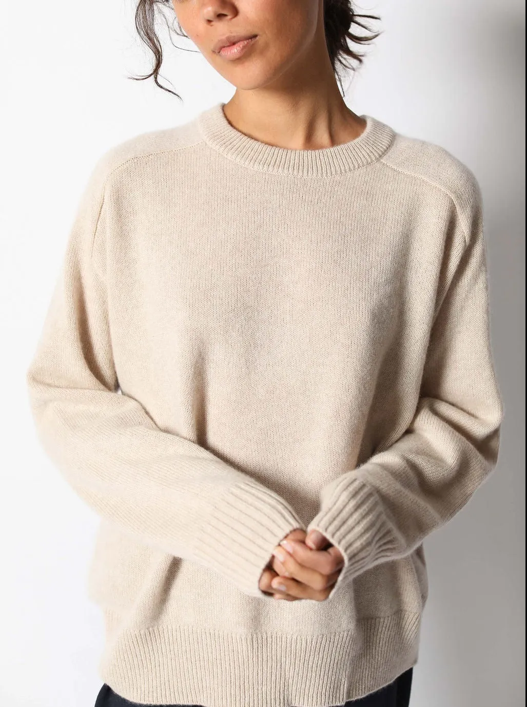 Alicia Cashmere Long Boxy Crew