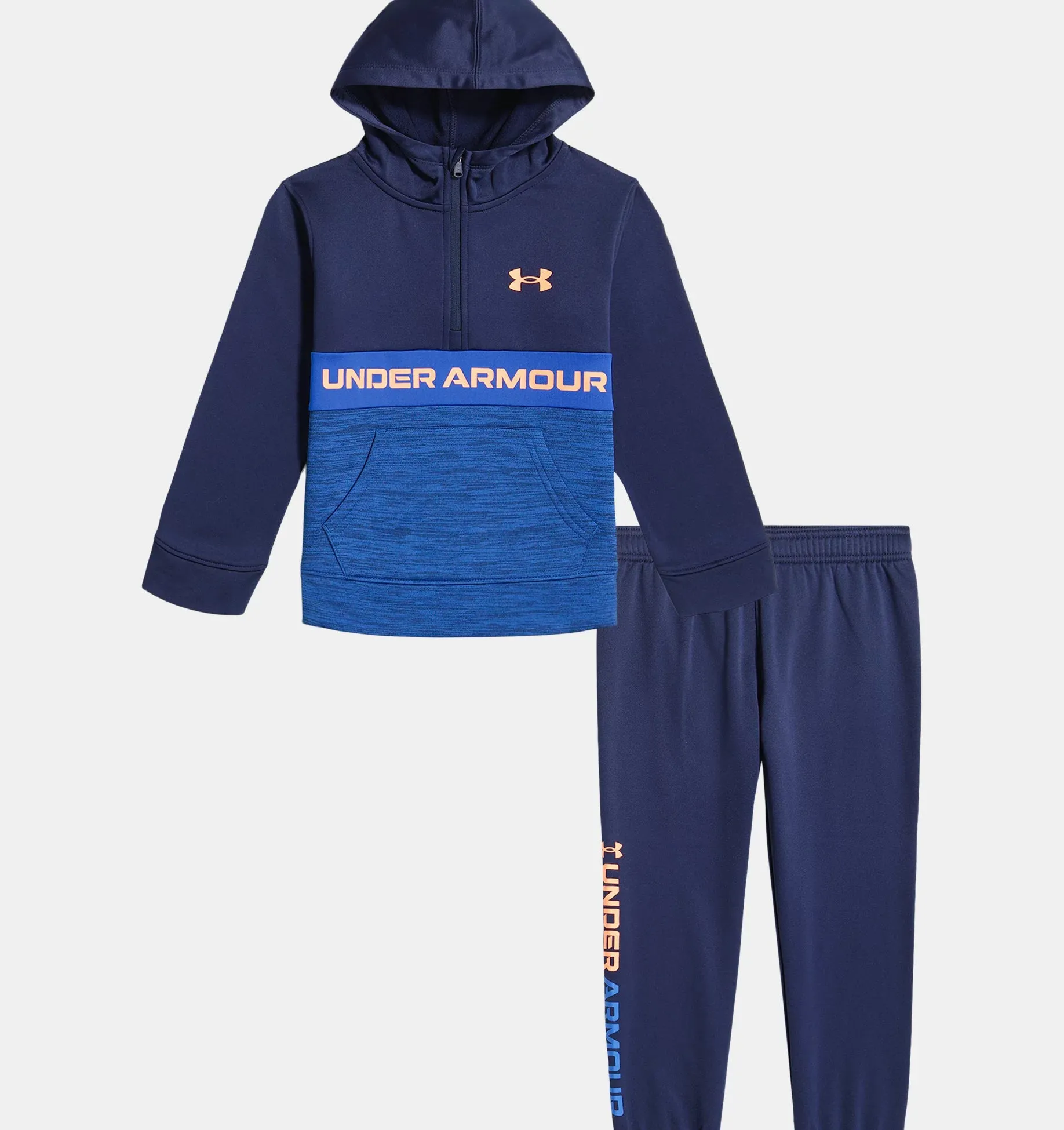 Boys Midnight Navy Block Hoodie And Sweatpants Set | Under Armour