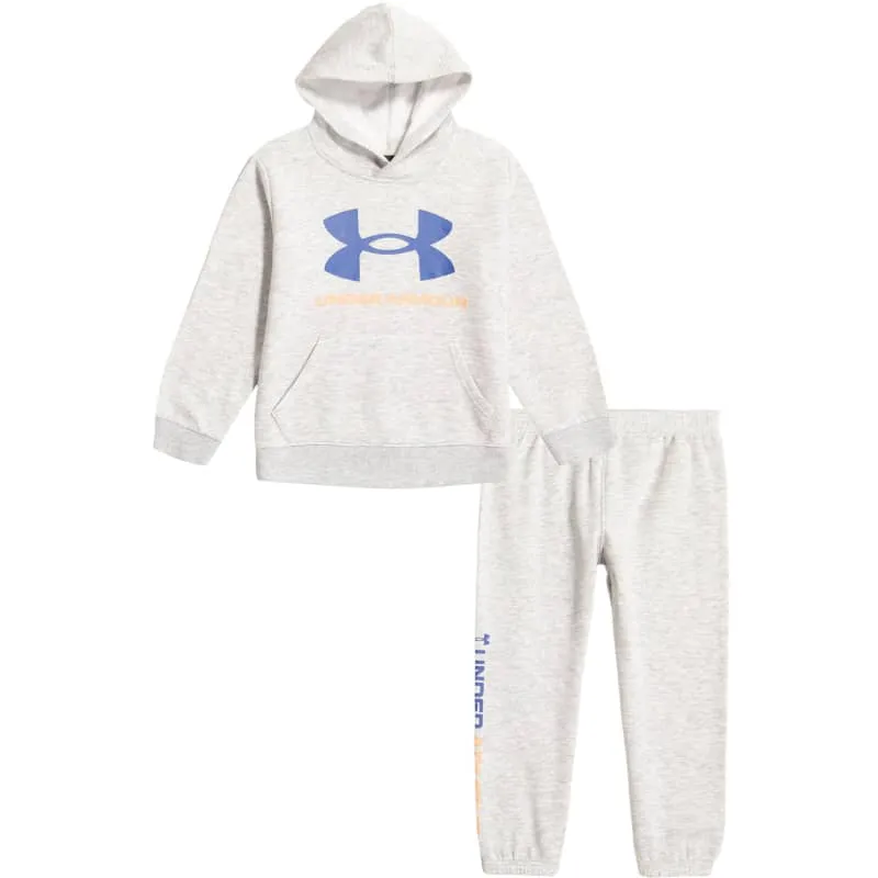 Boys Mod Gray Big Logo Hoodie Set | Under Armour