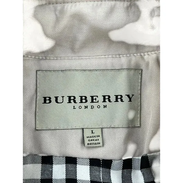 Burberry London Double-Breasted Trench Coat - Large - Beige Cotton Blend