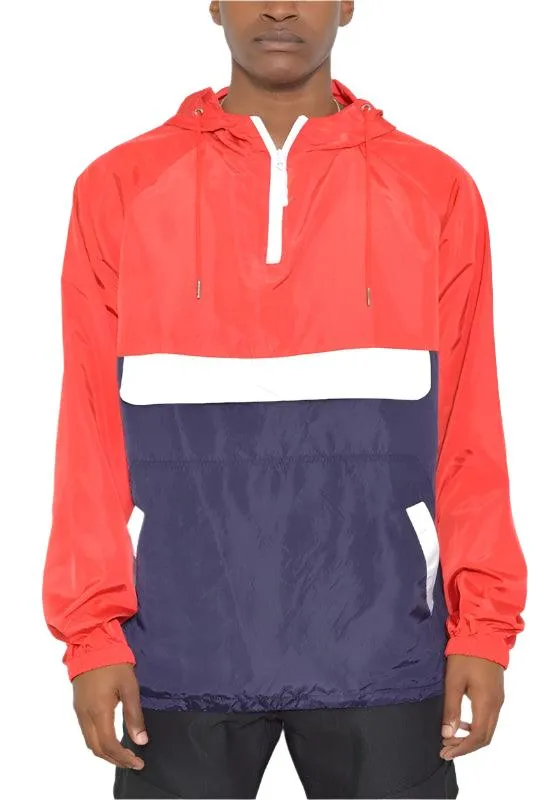 Color Block Anorak Jacket Pullover Windbreaker