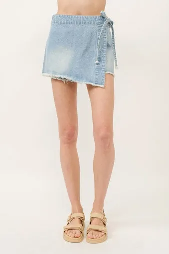 Denim Wrap Skorts