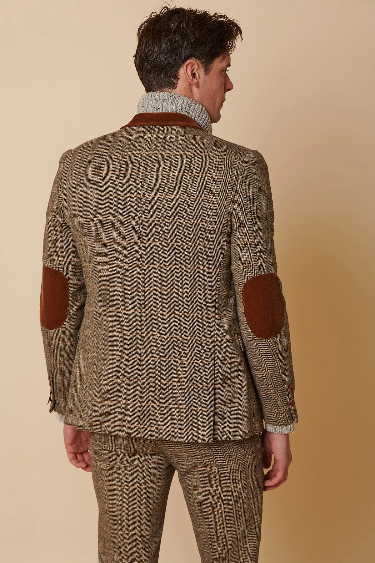 DX7 - Tan Tweed Check Blazer