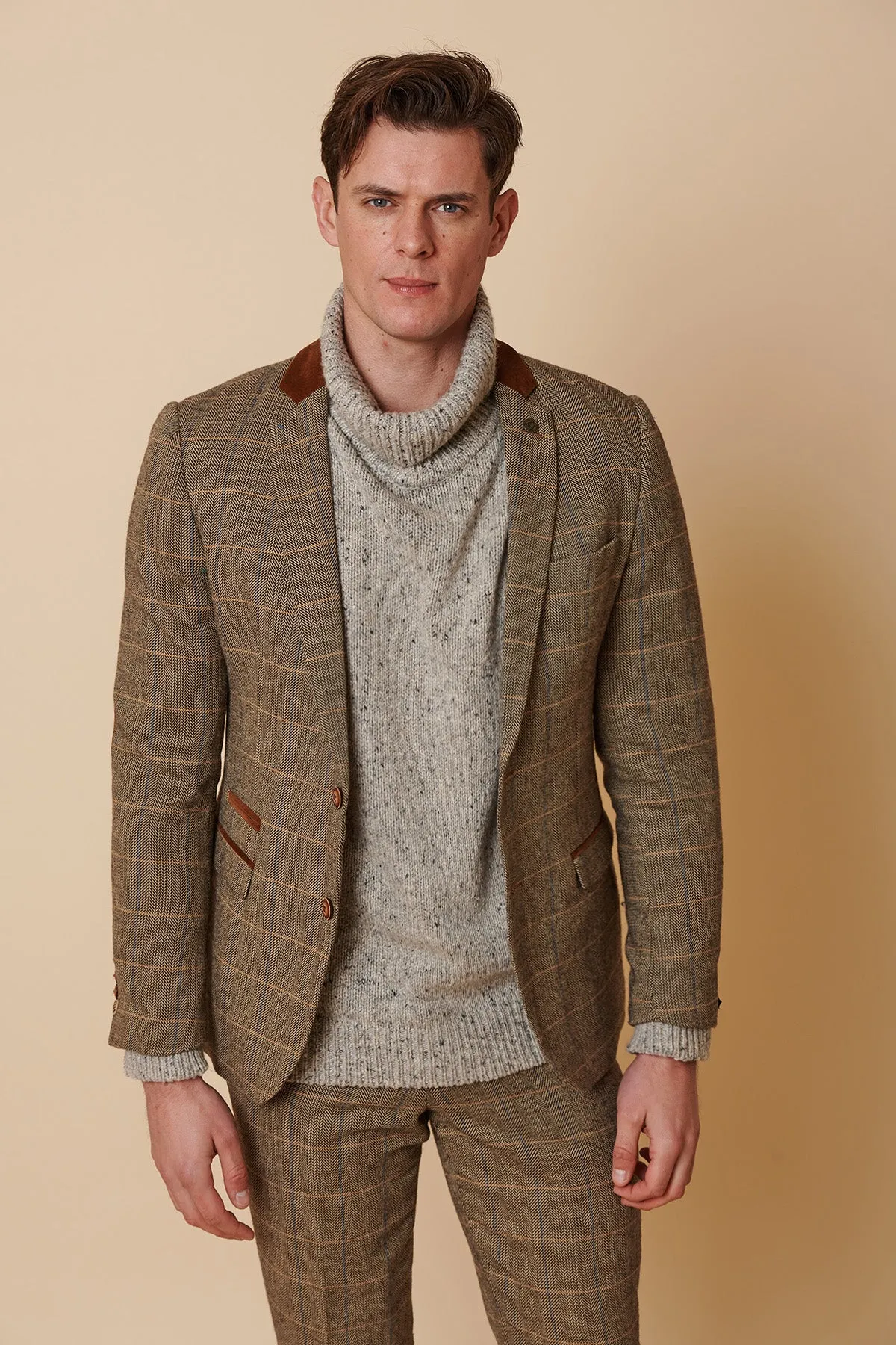 DX7 - Tan Tweed Check Blazer