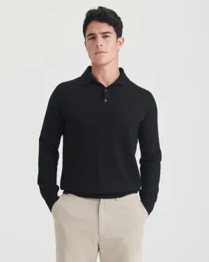 Fancy Cashmere Long Sleeve Polo