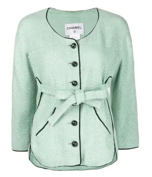 Green Belted Tweed Jacket