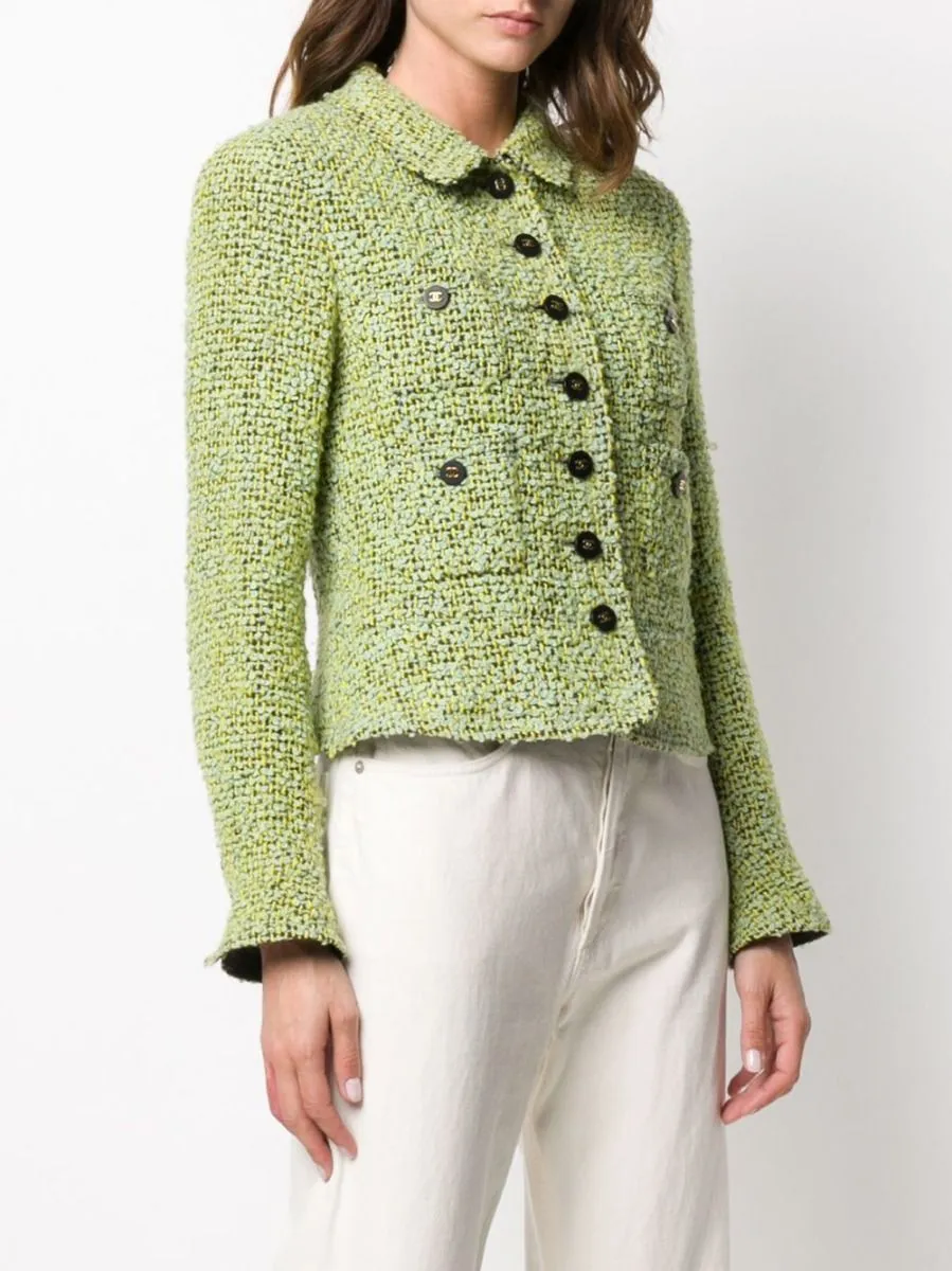 Green Bouclé Tweed Jacket