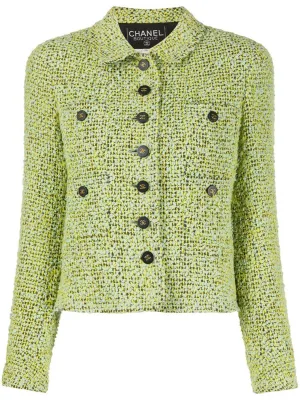 Green Bouclé Tweed Jacket