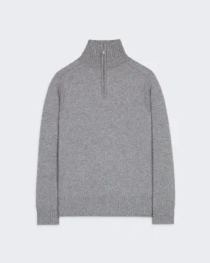 Half Zip Turtleneck - Heather Grey