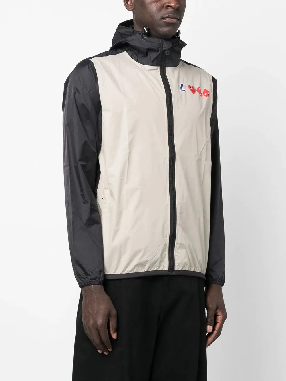 K-Way Double Colours Cagoule - Beige/Black