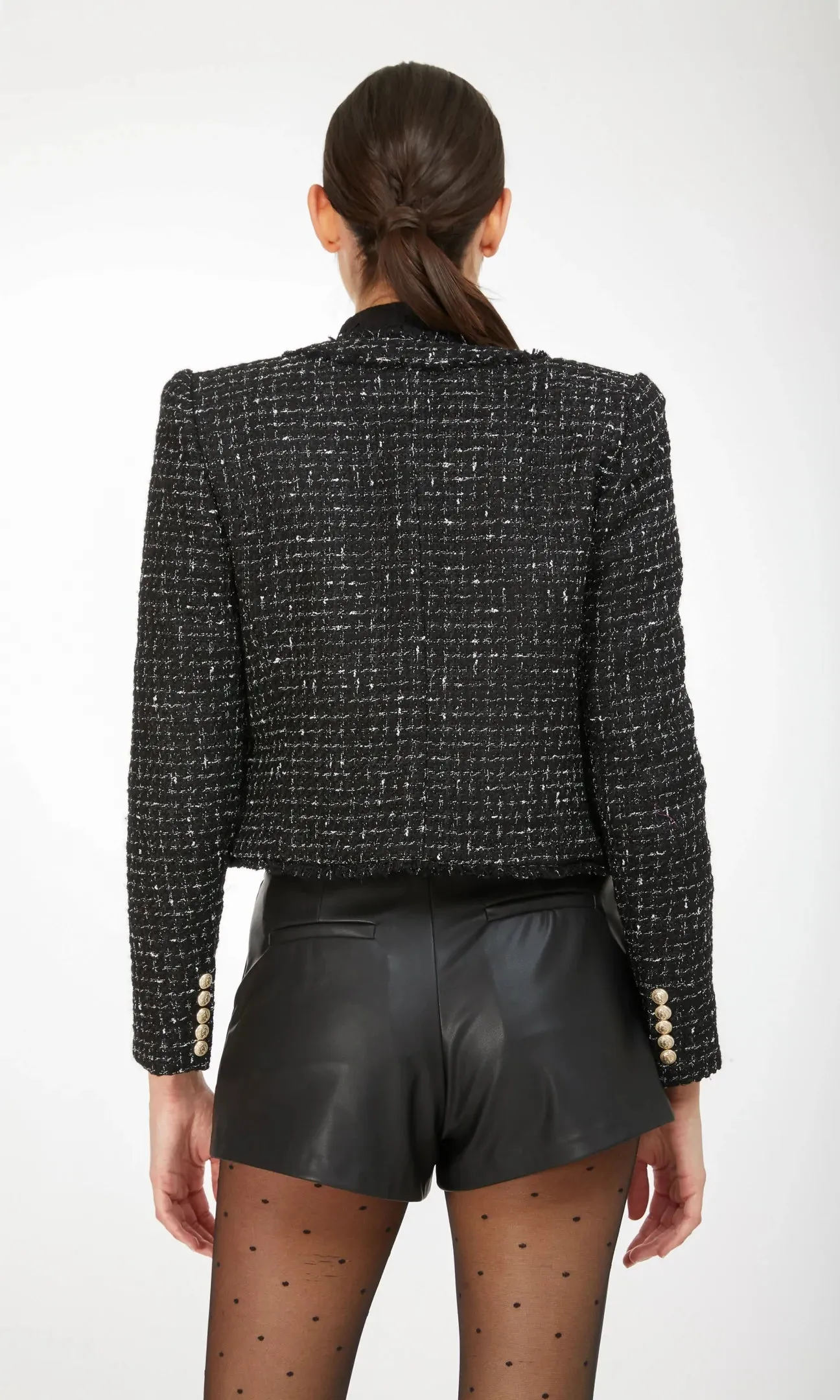 KRISTEN TWEED JACKET - BLACK/WHITE