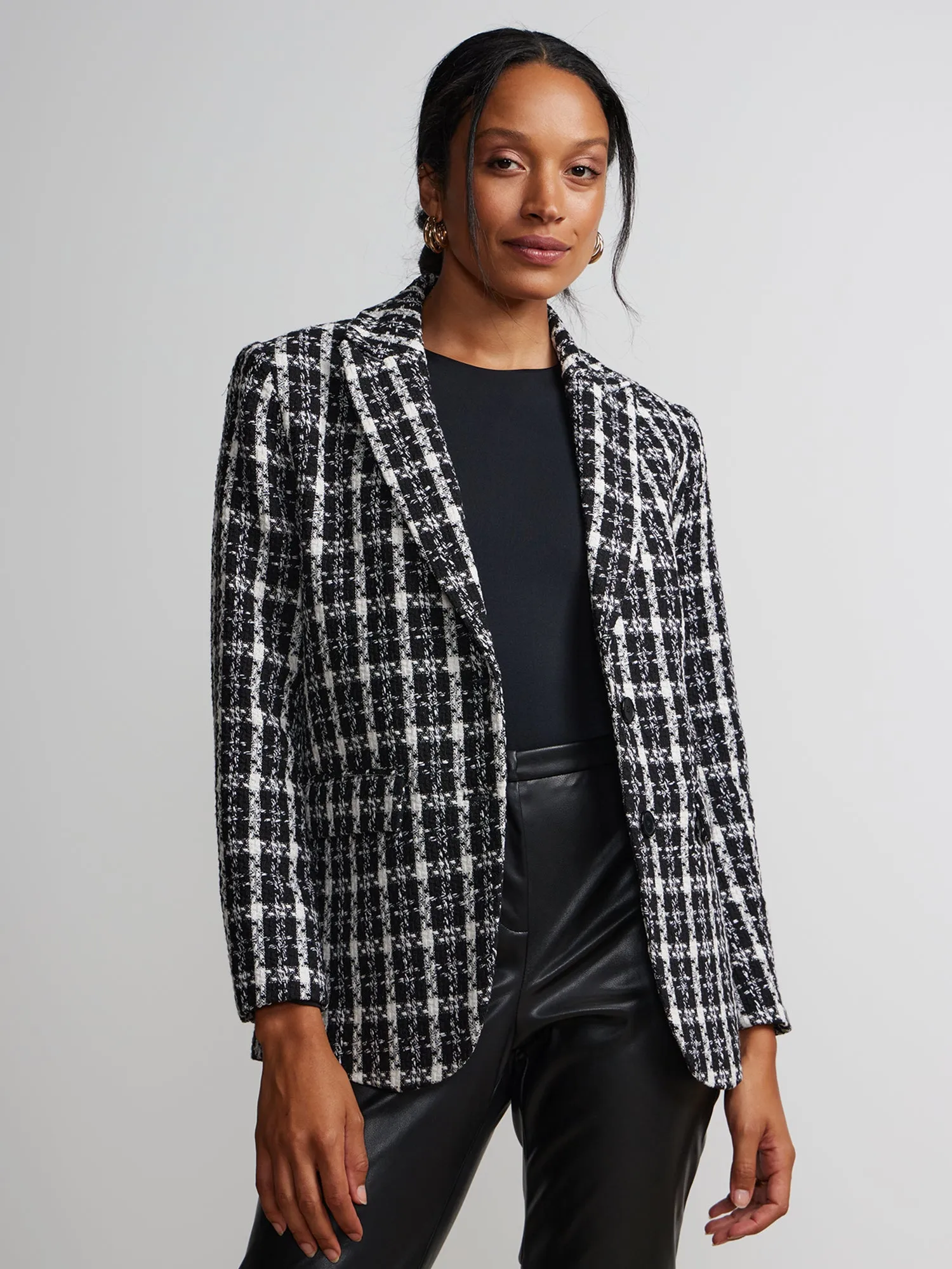 Long Sleeve Tweed Blazer