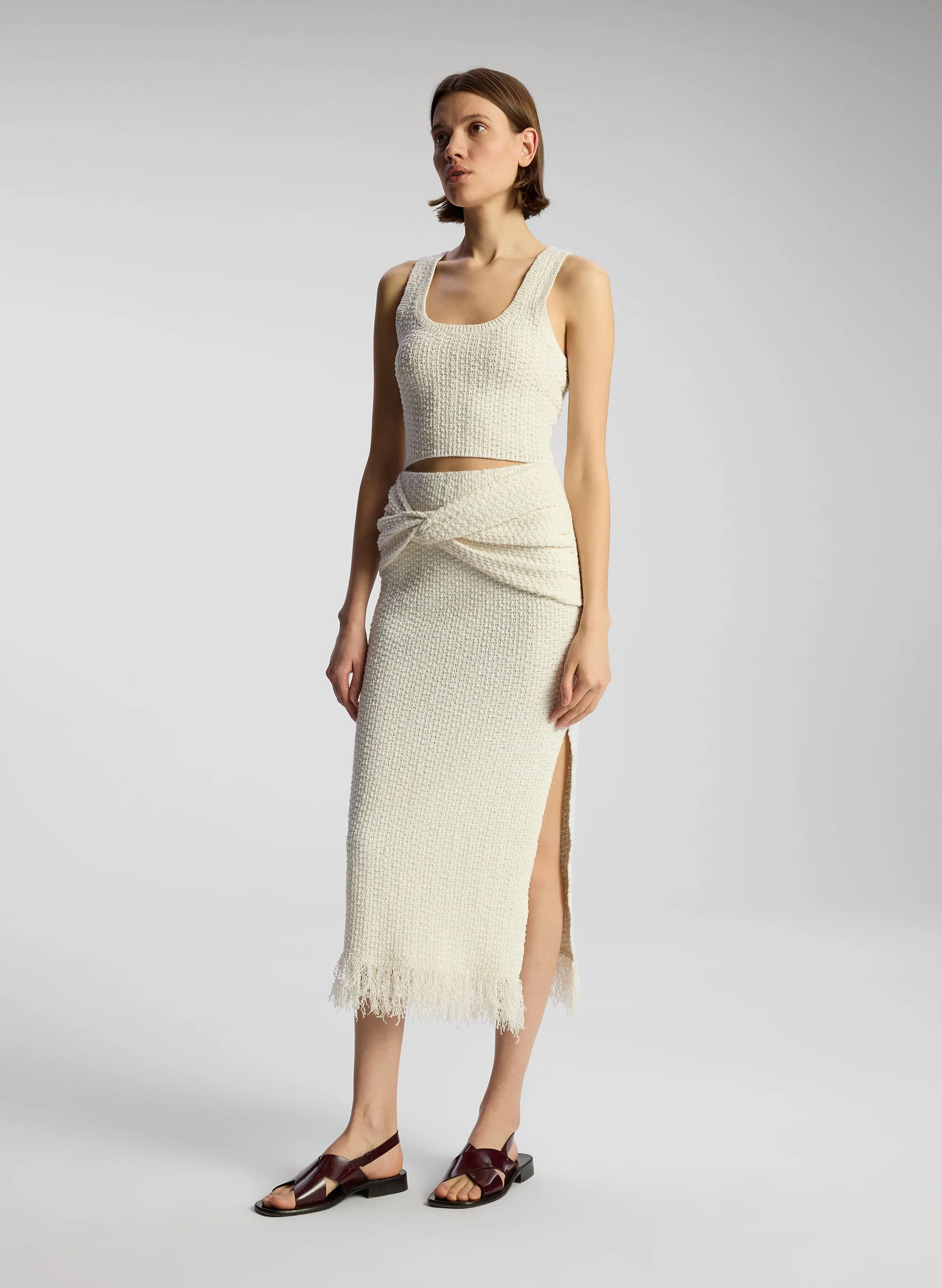 Lucia Bouclé Knit Midi Skirt