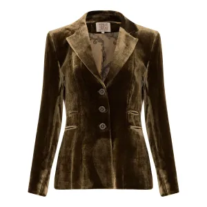 Mariane Velvet Jacket - Olive Bronze