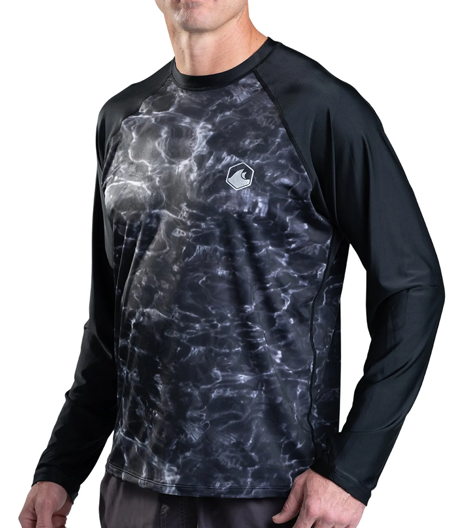 Mens Rash Guard Long Sleeve Thumb Hole UPF 50  Rashguard Swim Shirts | Aqua Design