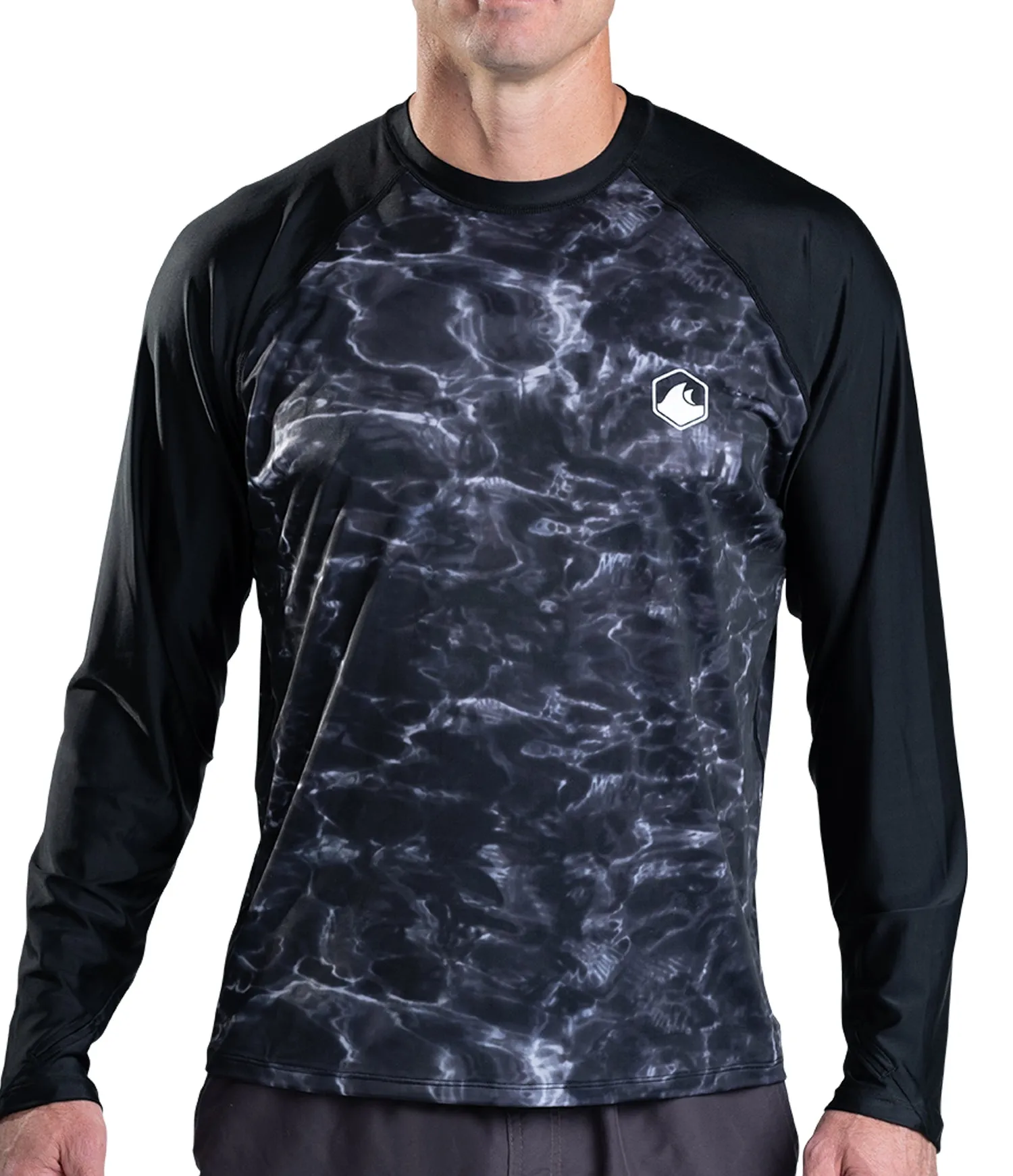 Mens Rash Guard Long Sleeve Thumb Hole UPF 50  Rashguard Swim Shirts | Aqua Design