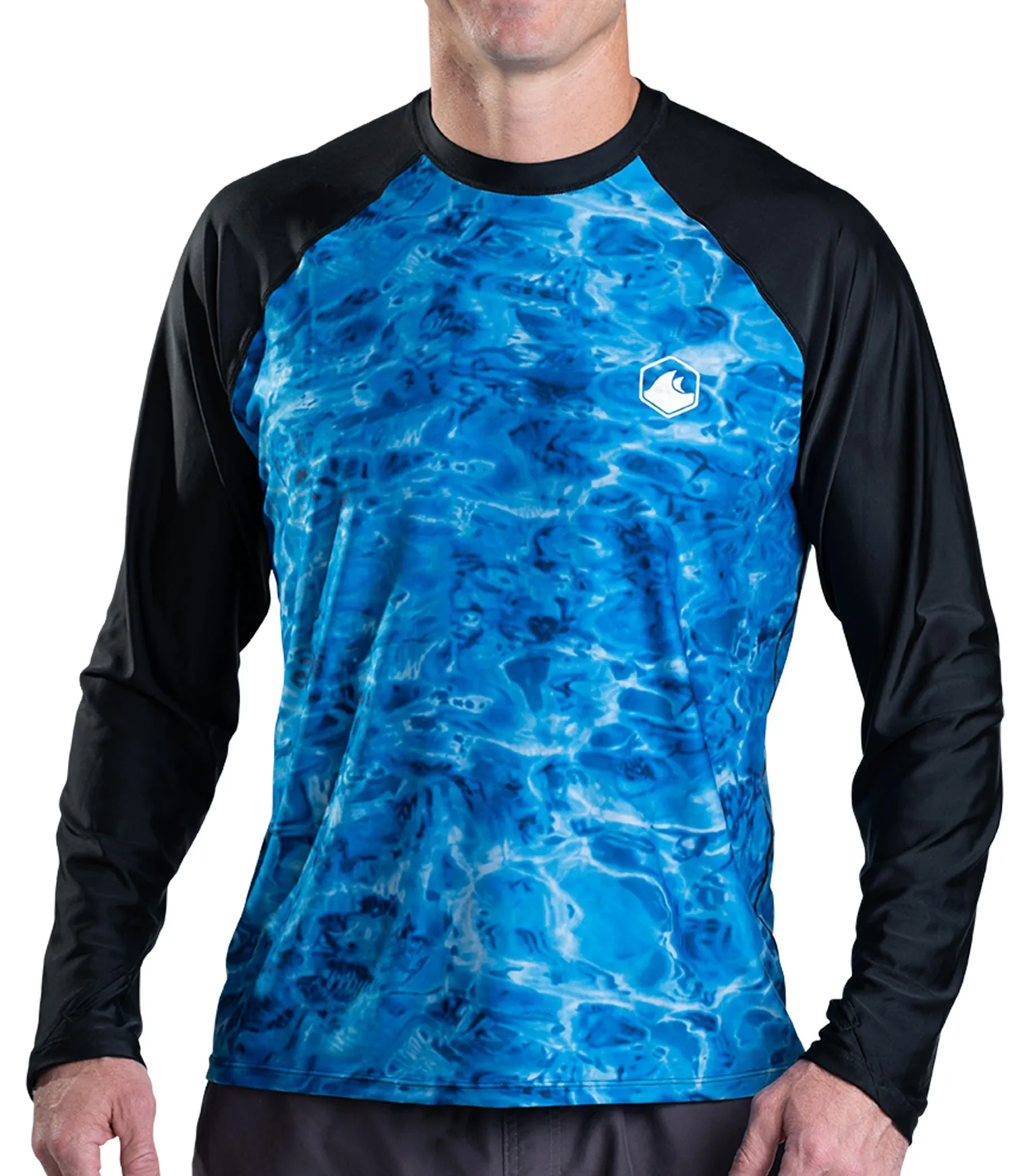 Mens Rash Guard Long Sleeve Thumb Hole UPF 50  Rashguard Swim Shirts | Aqua Design