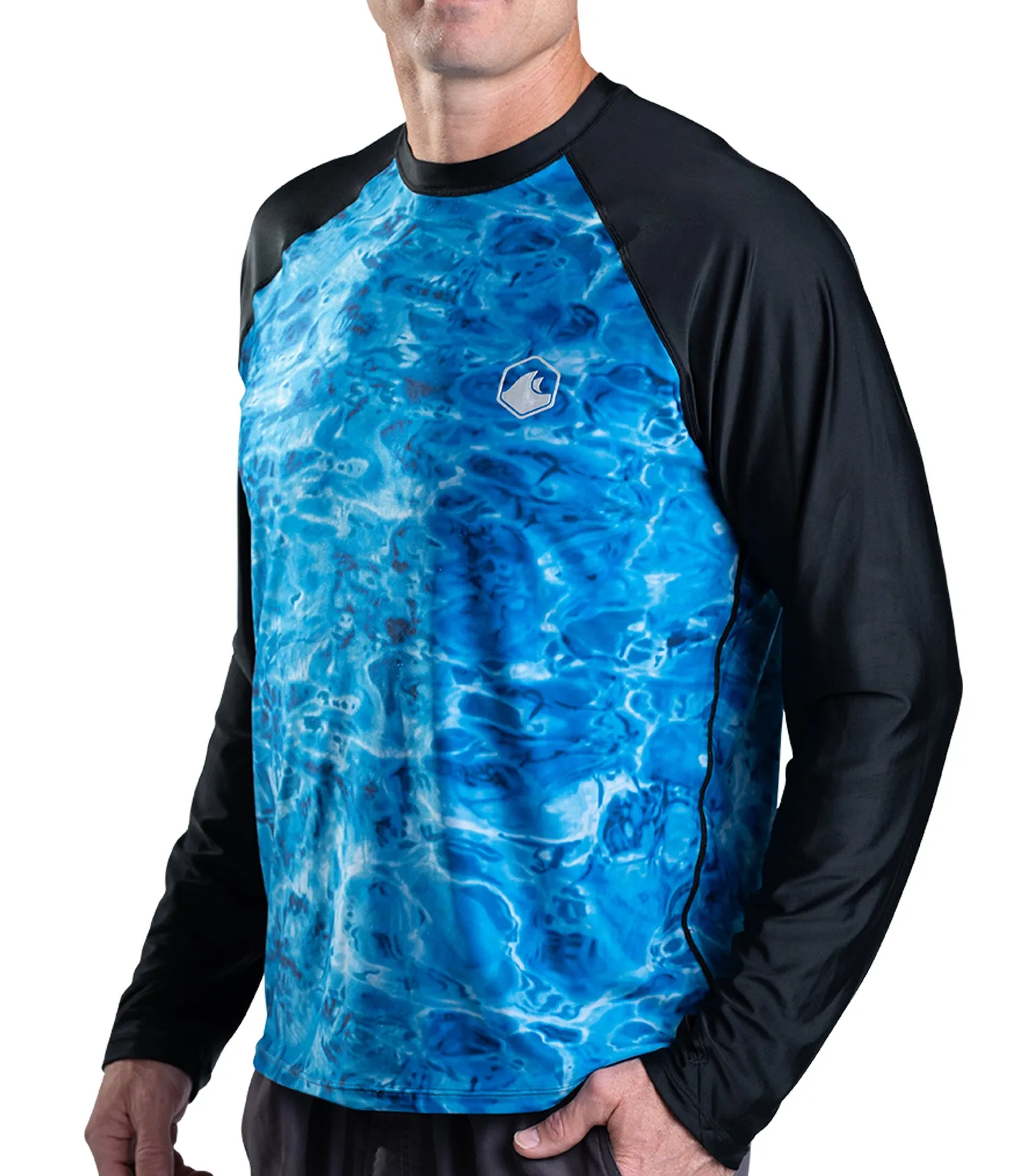 Mens Rash Guard Long Sleeve Thumb Hole UPF 50  Rashguard Swim Shirts | Aqua Design