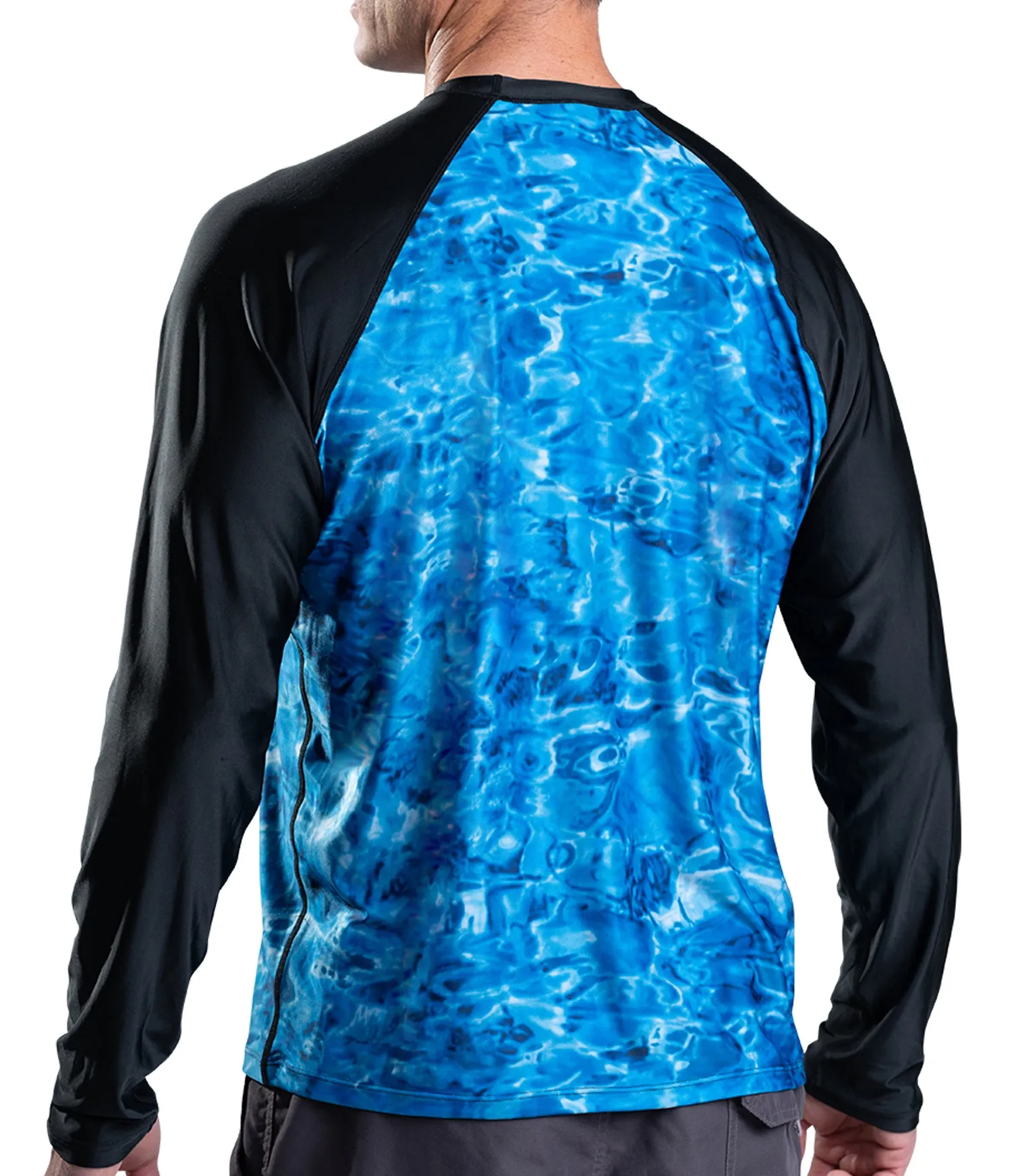 Mens Rash Guard Long Sleeve Thumb Hole UPF 50  Rashguard Swim Shirts | Aqua Design