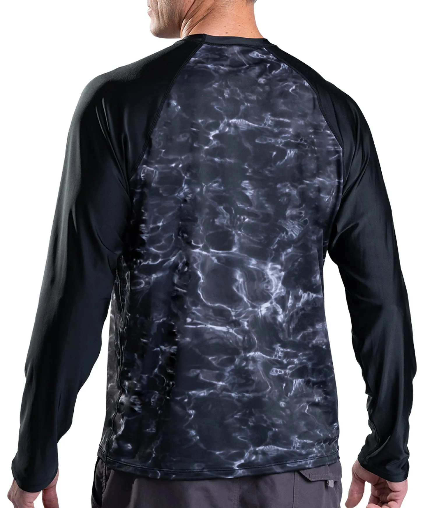 Mens Rash Guard Long Sleeve Thumb Hole UPF 50  Rashguard Swim Shirts | Aqua Design