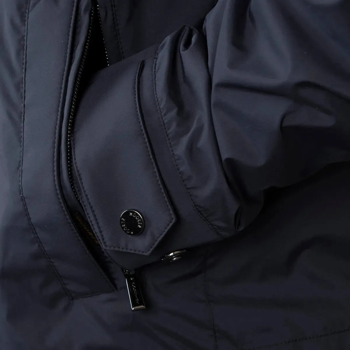 Moorer Navy 'Duccio' Lightweight Water Repellent Coat