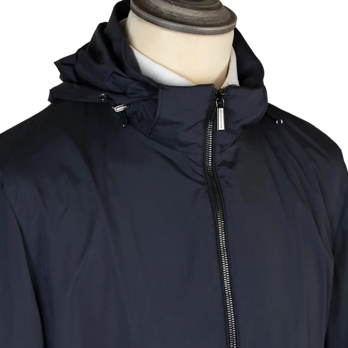 Moorer Navy 'Duccio' Lightweight Water Repellent Coat