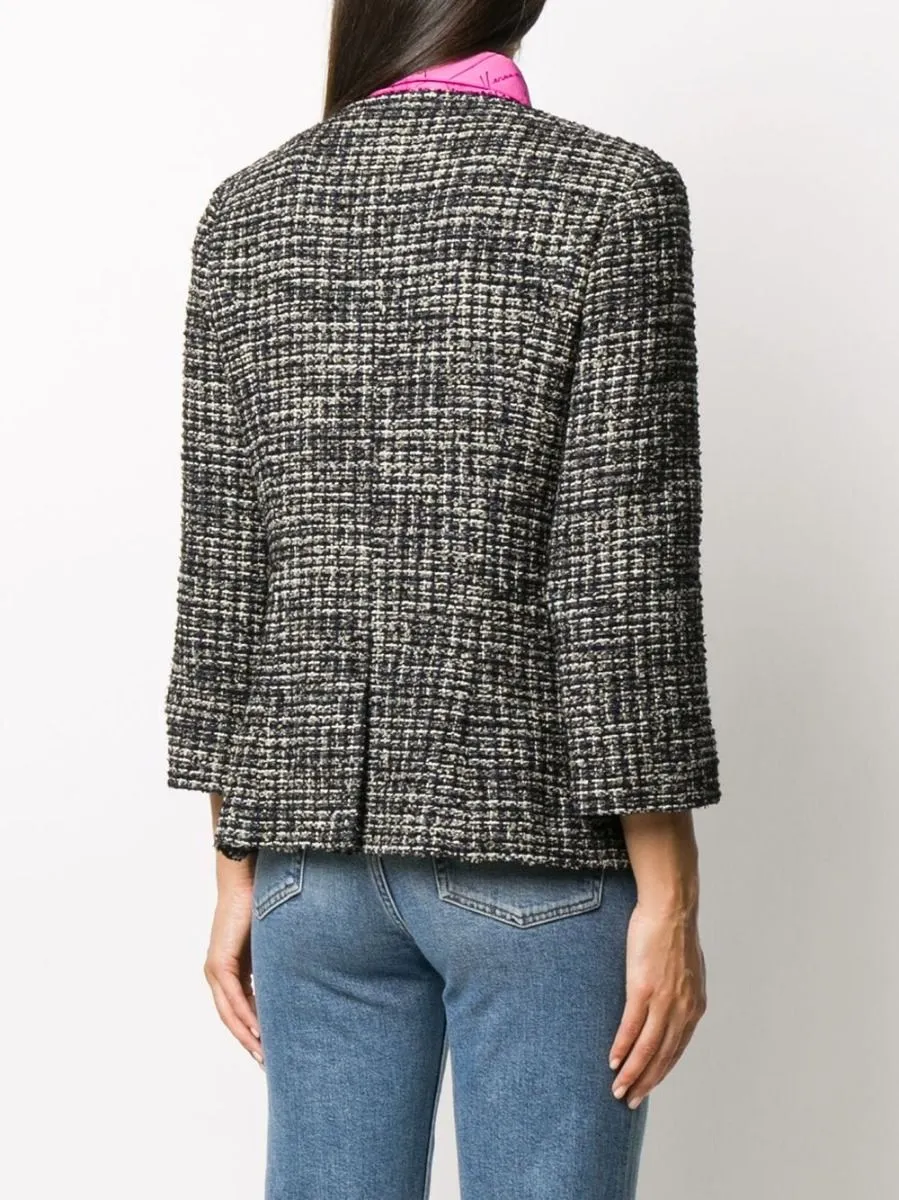 Navy Bouclé Tweed Jacket