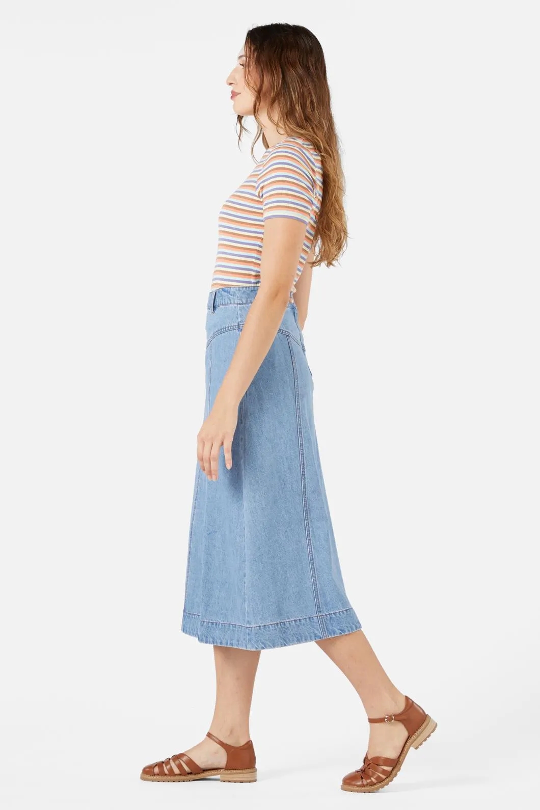 Olinda Denim Midi Skirt