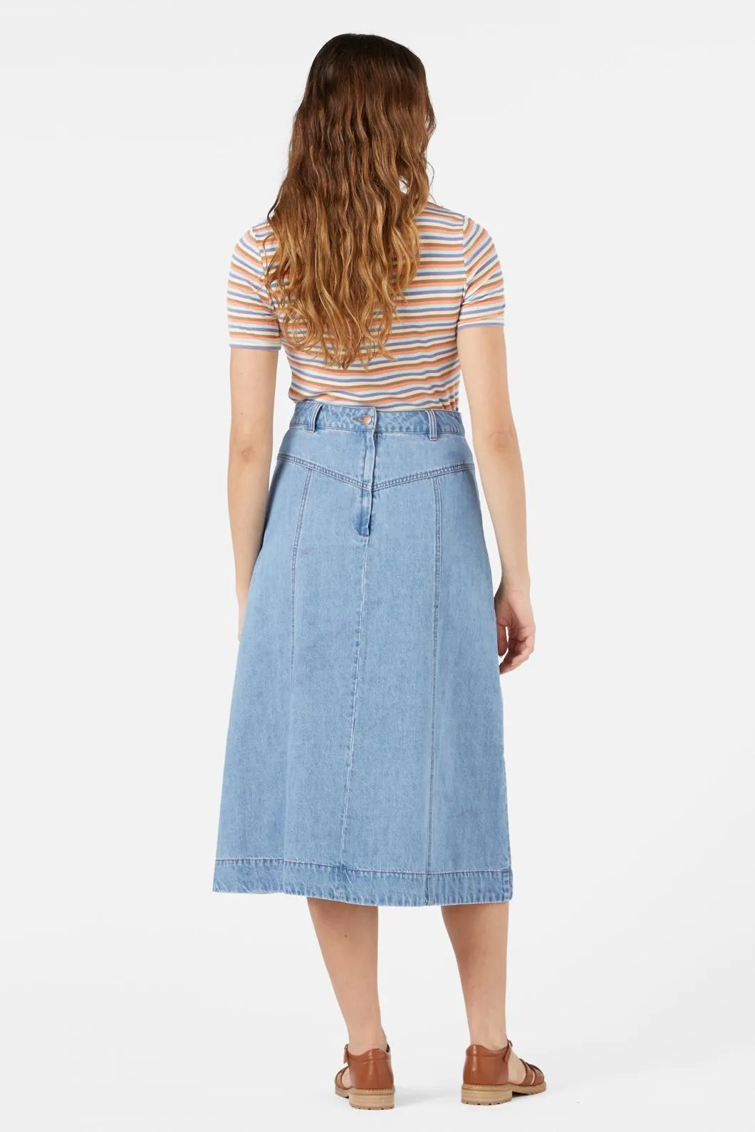 Olinda Denim Midi Skirt