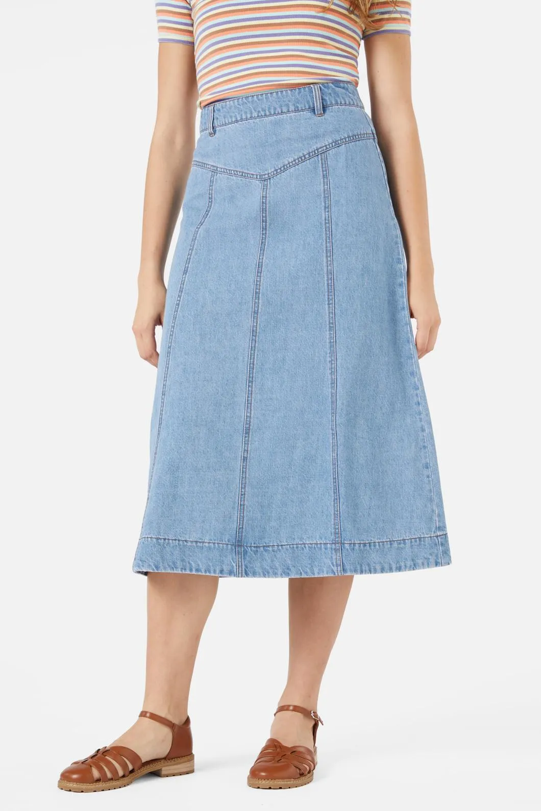 Olinda Denim Midi Skirt