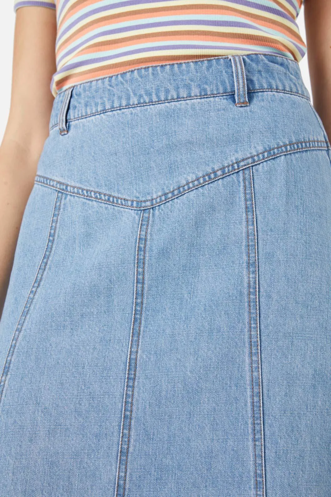 Olinda Denim Midi Skirt