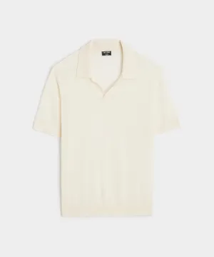 Premium Cashmere Montauk Polo in Bisque