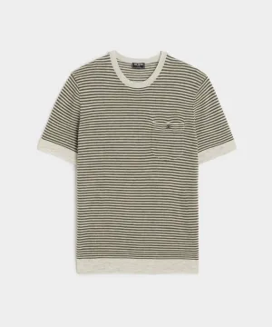 Premium Cashmere Pocket Tee in Army Green