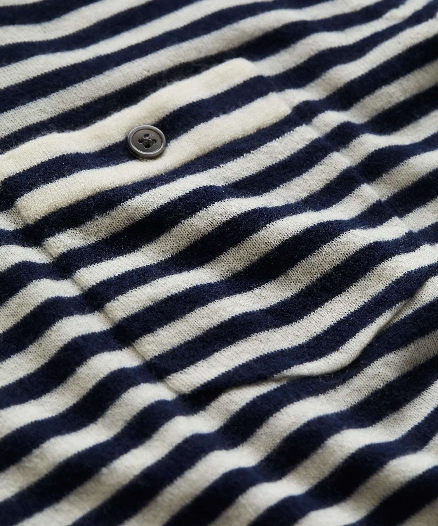 Premium Cashmere Pocket Tee in Navy Stripe