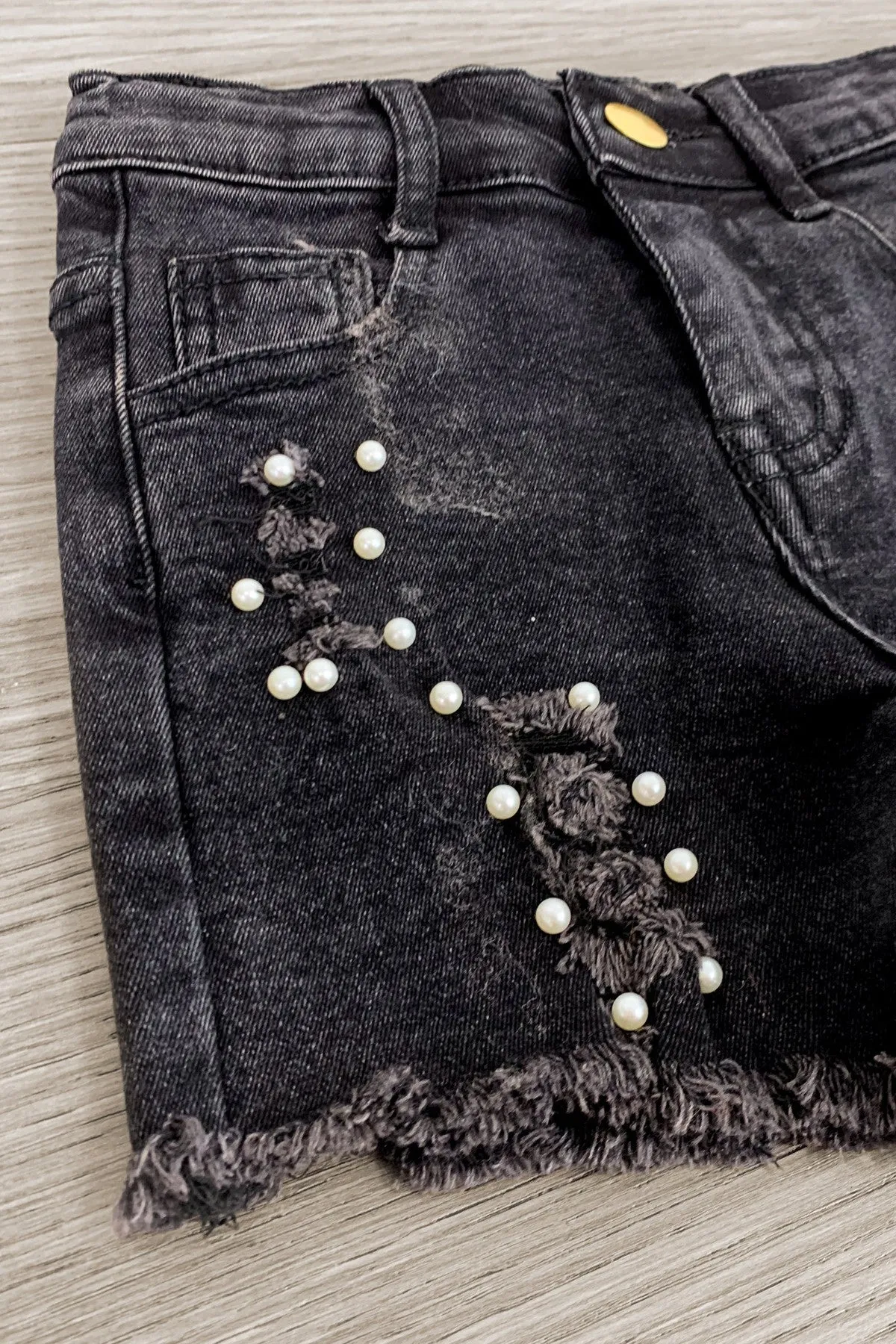 "Leave A Little Sparkle..." Pearl Denim Short Set