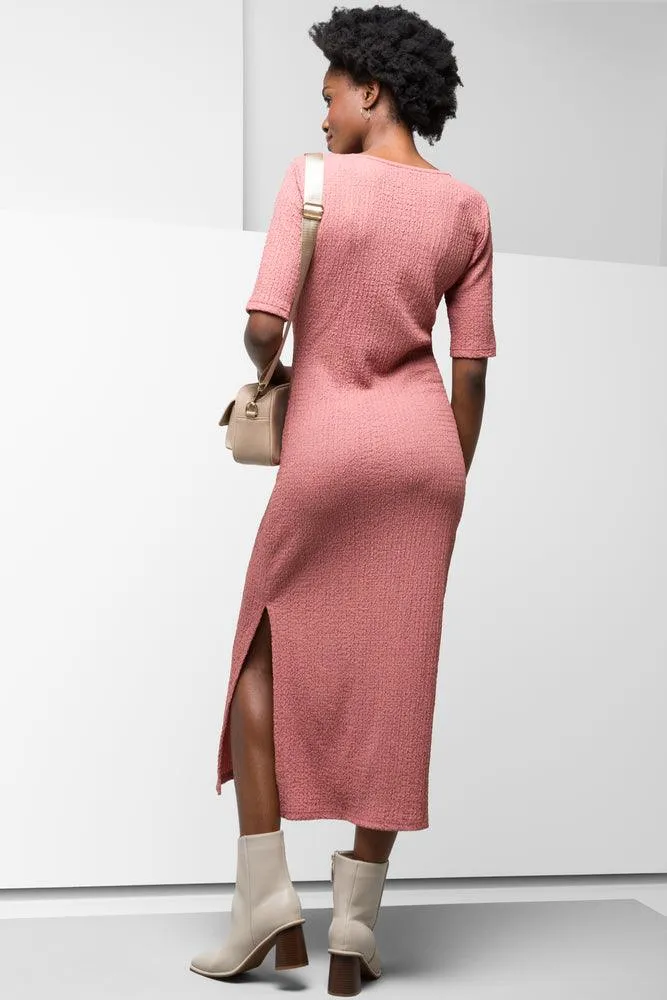 Short Sleeve Column Dress Pink