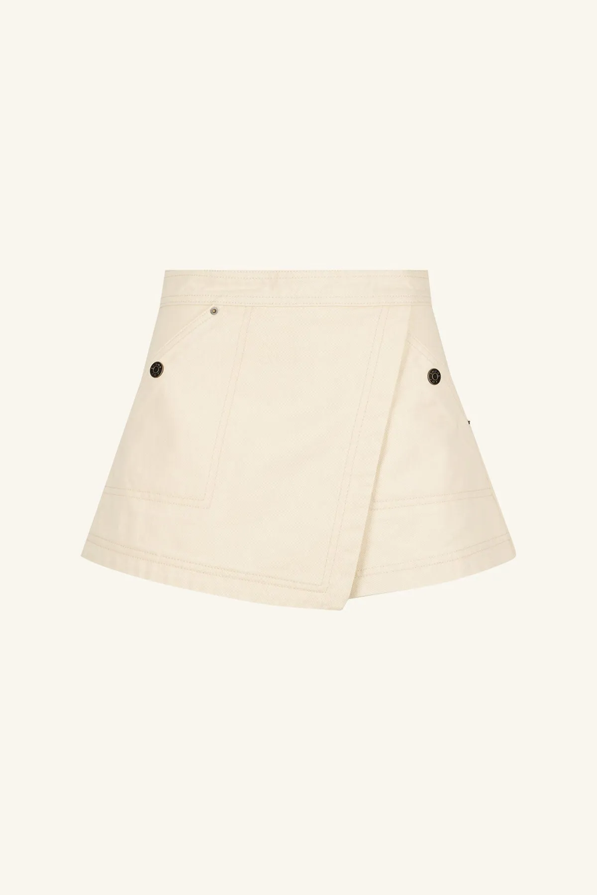 SIERRA WRAP DETAIL SKORT - CREAM