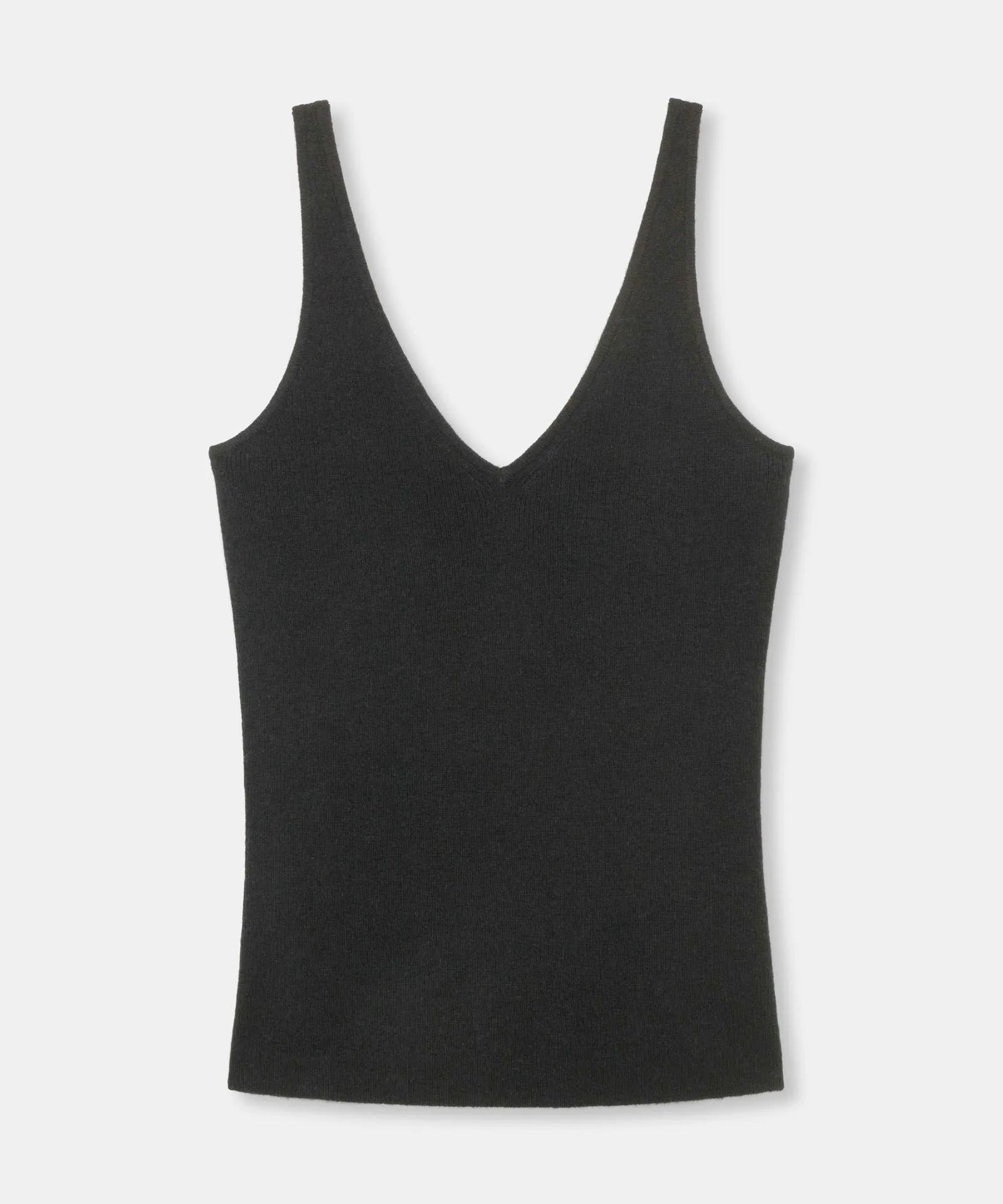 Signature Cashmere Ribbed V-Neck Tank