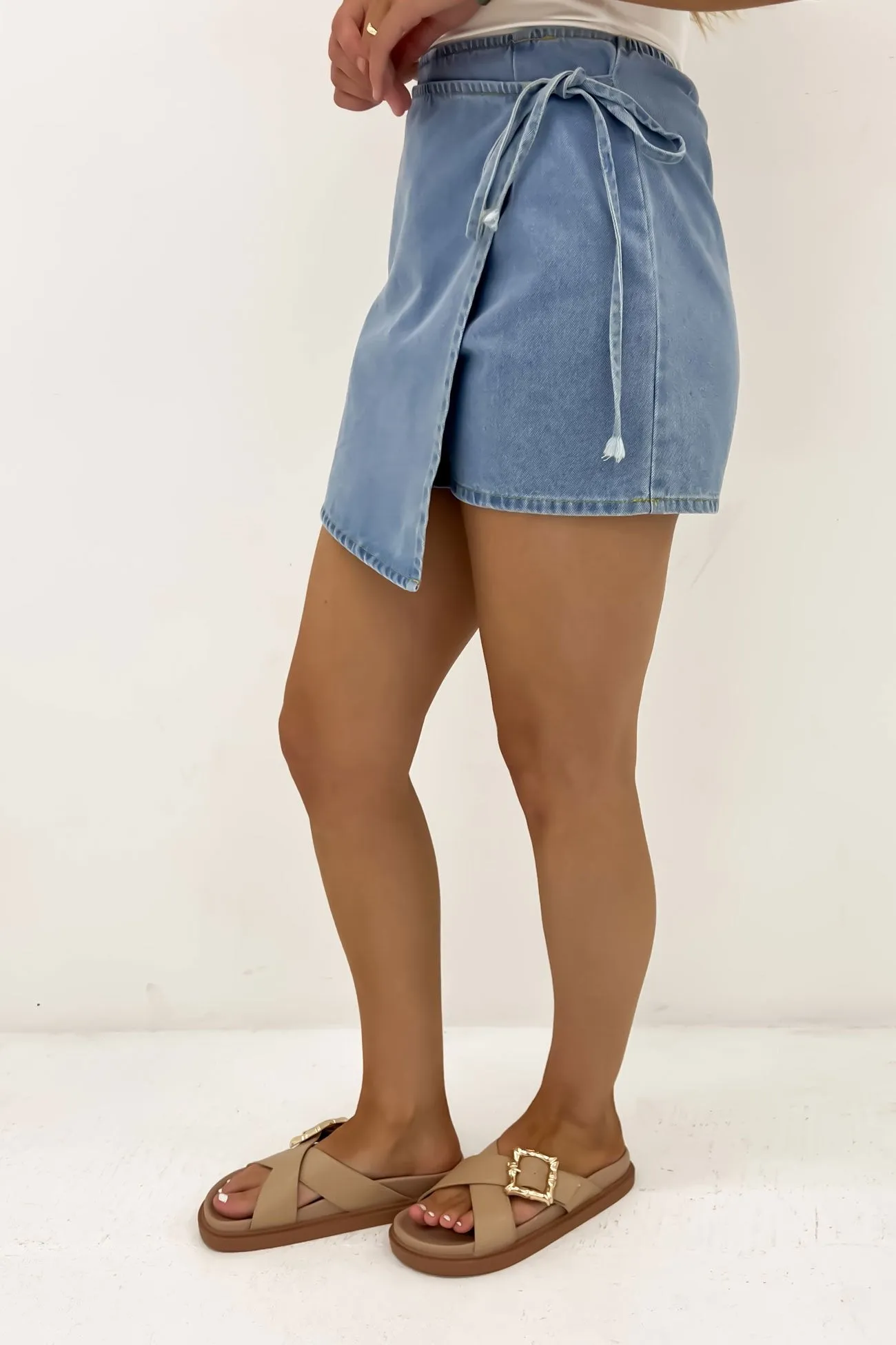 Sofia Denim Skort Light Blue