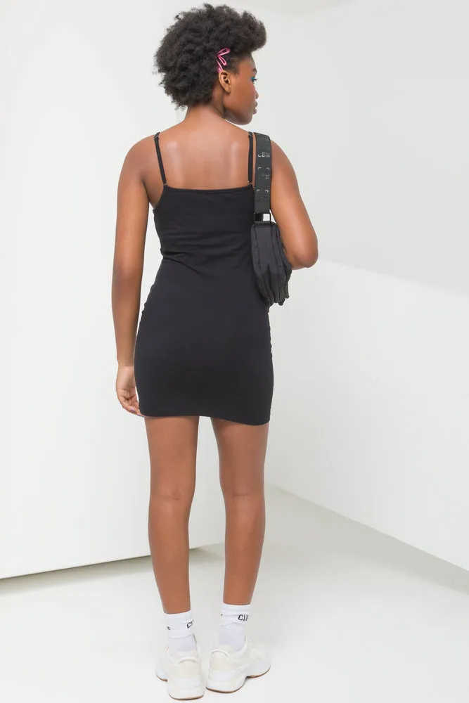 Strappy bodycon dress black