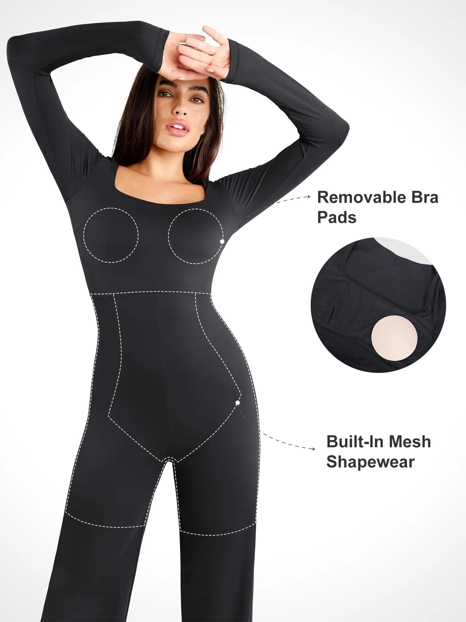 The Shapewear Jumpsuits One Piece Tummy Control