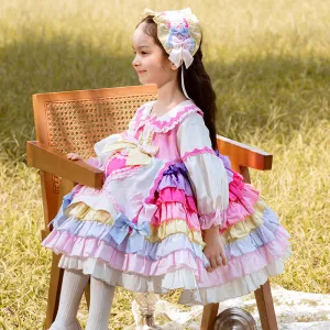 Toddler Ball Gowns Girl Party Multicolor Lolita Elegant Velvet Puffy Princess Dress