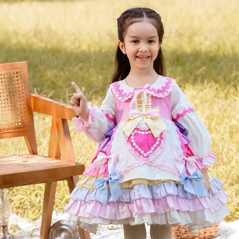 Toddler Ball Gowns Girl Party Multicolor Lolita Elegant Velvet Puffy Princess Dress