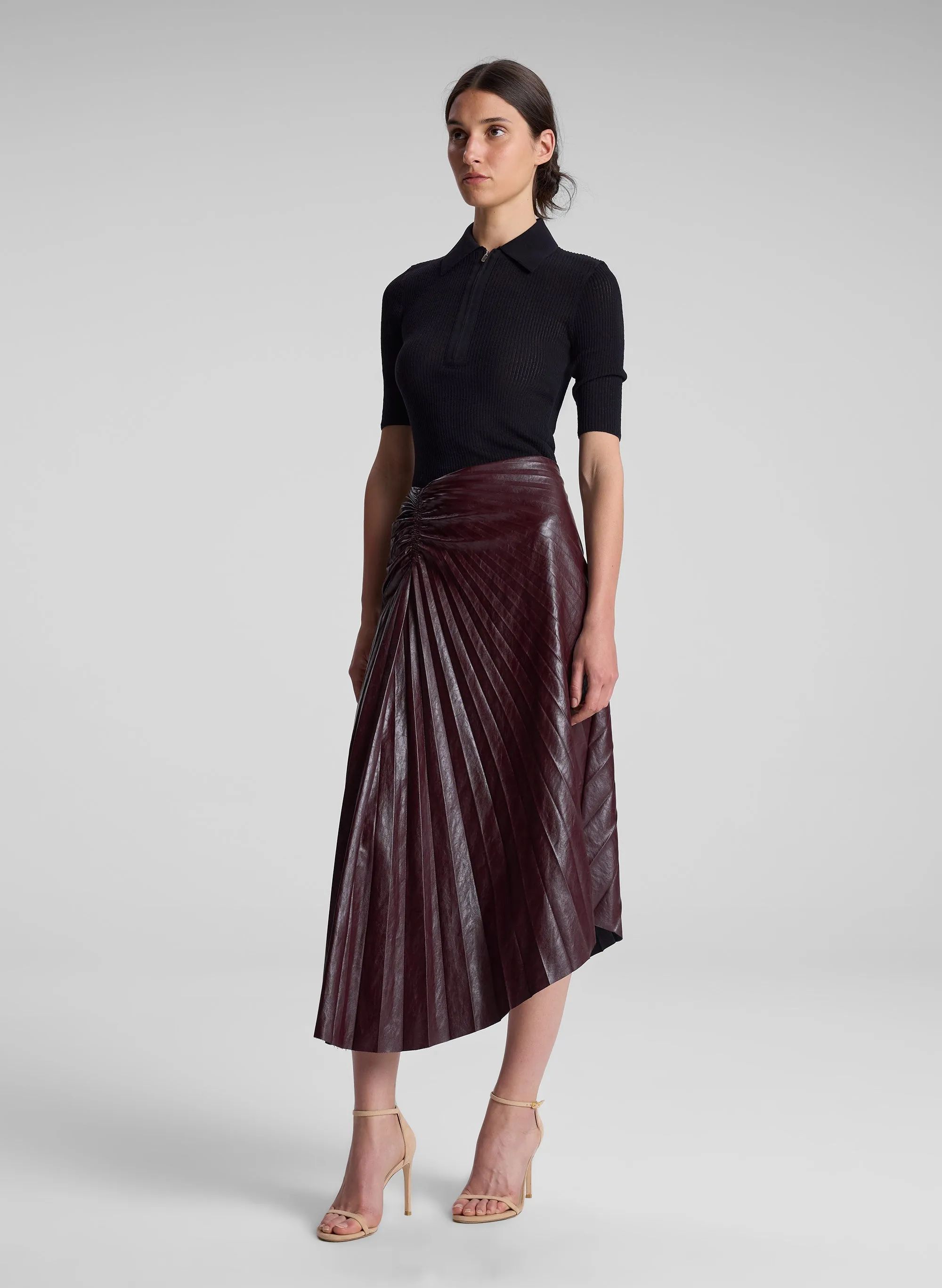 Tracy Textured Vegan Leather Skirt