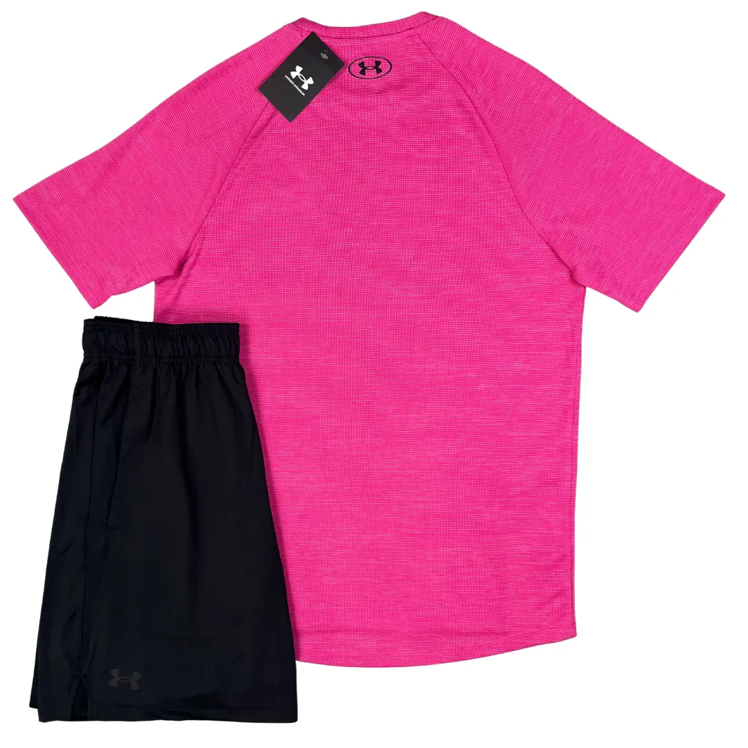 Under Armour Tech T-Shirt/Shorts Set - Pink