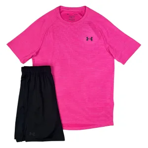 Under Armour Tech T-Shirt/Shorts Set - Pink