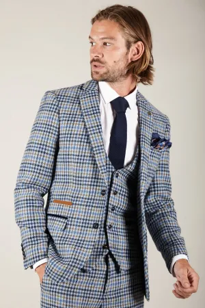 WATSON - Blue Tan Tweed Check Blazer